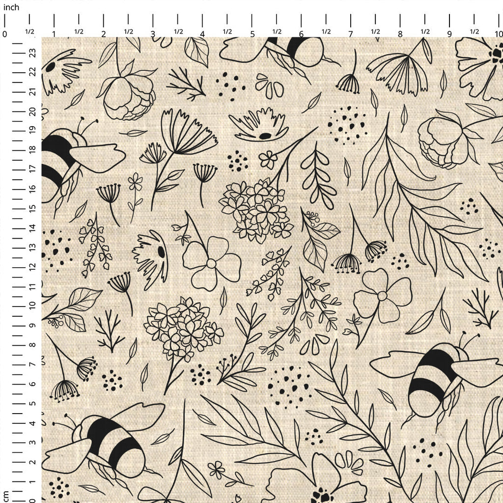 Beige Bees Fabric