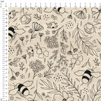 Beige Bees Fabric