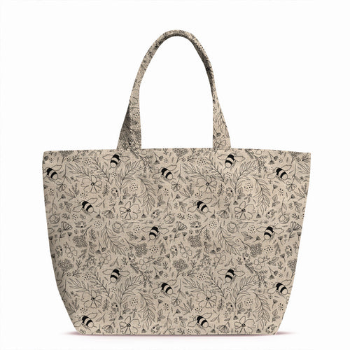Beige Bees Fabric