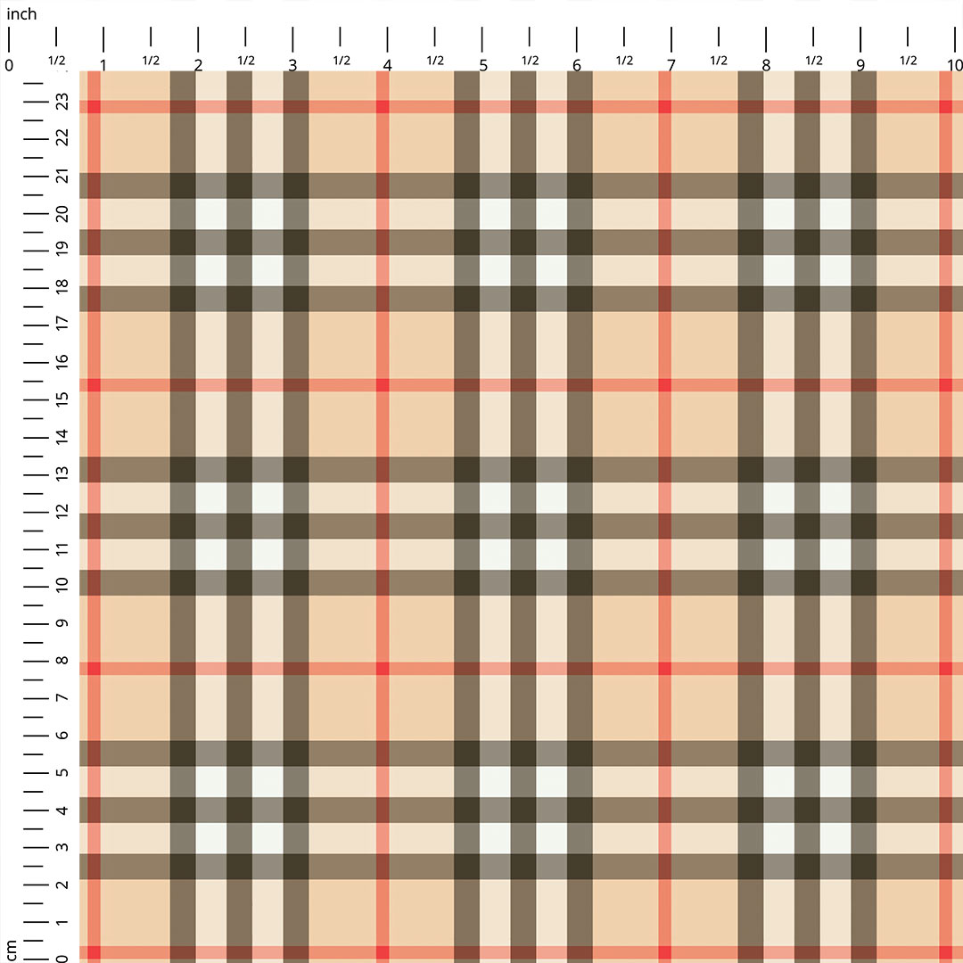 Beige Plaid Fabric 404