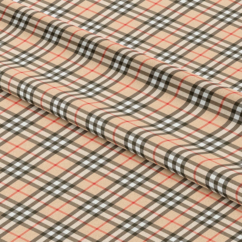Beige Plaid Fabric 404