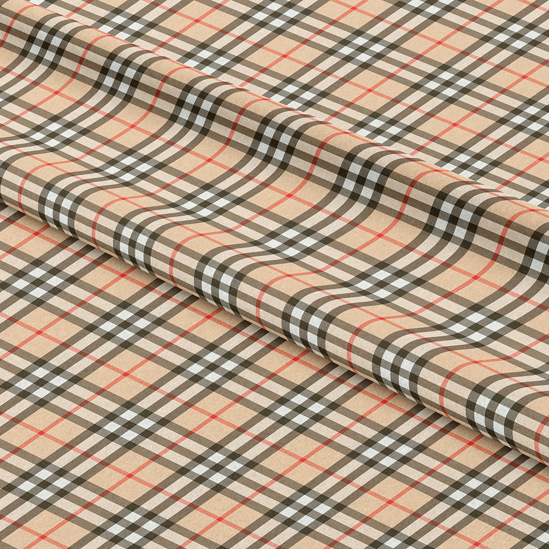 Beige Plaid Fabric 404