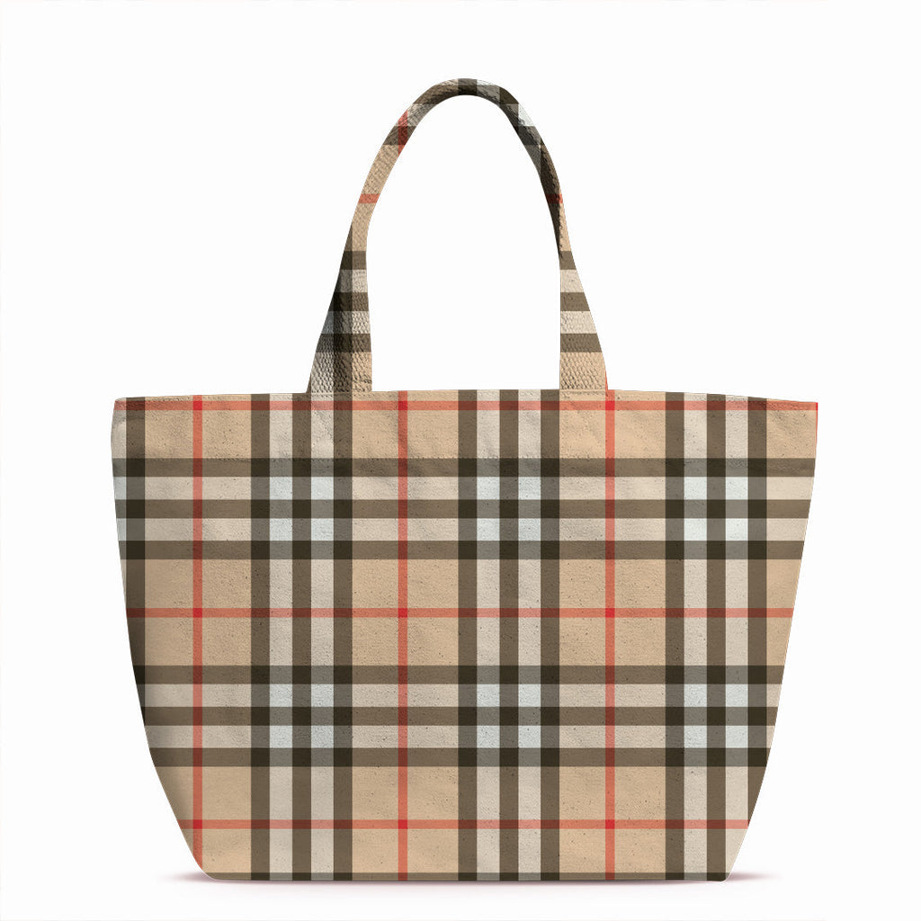 Beige Plaid Fabric 404
