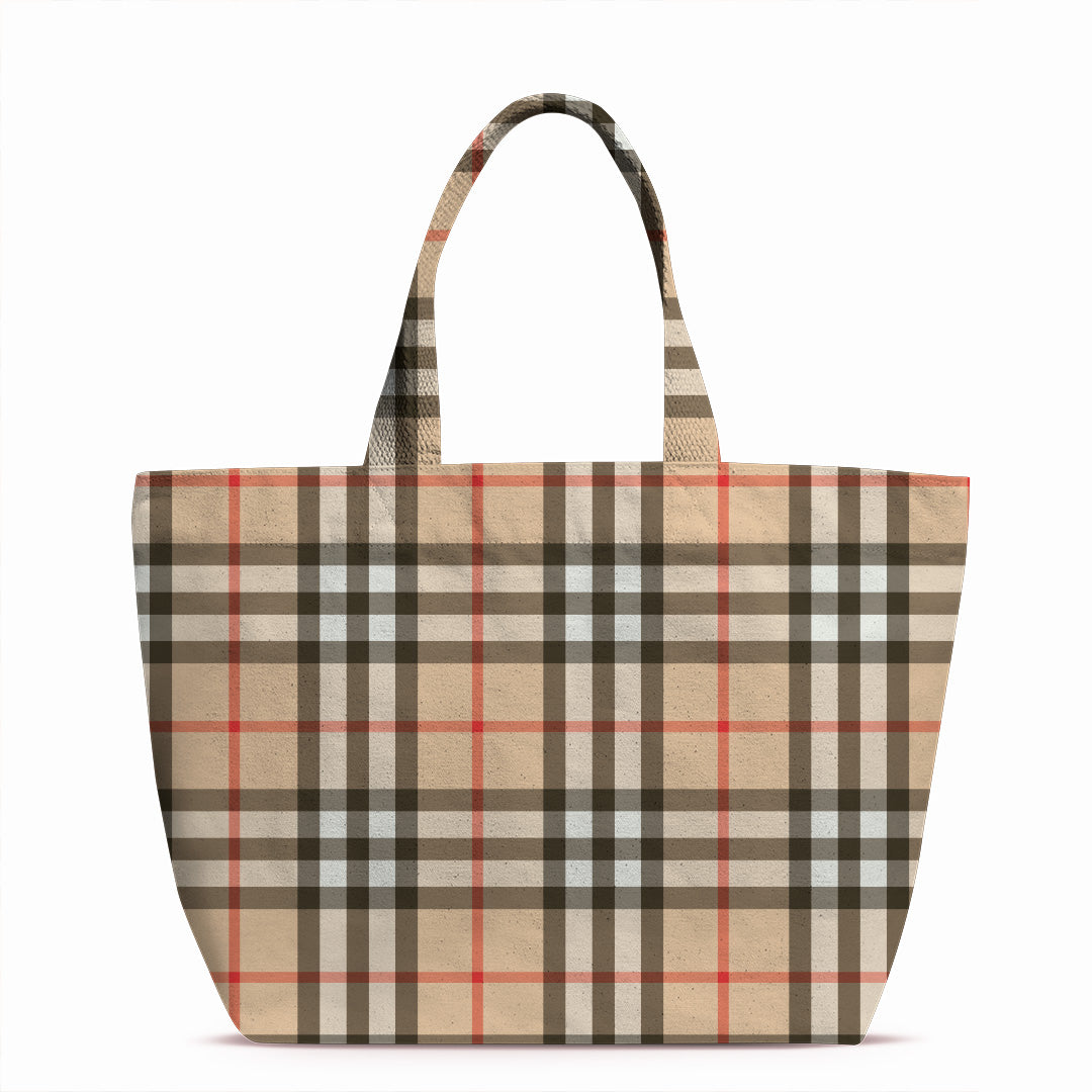 Beige Plaid Fabric 404