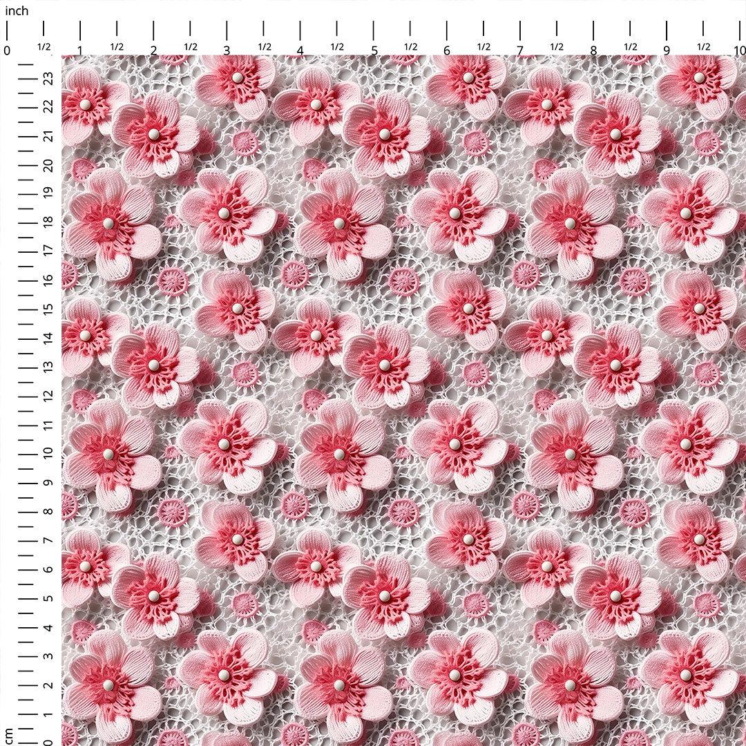 Betty Crochet Flowers Fabric