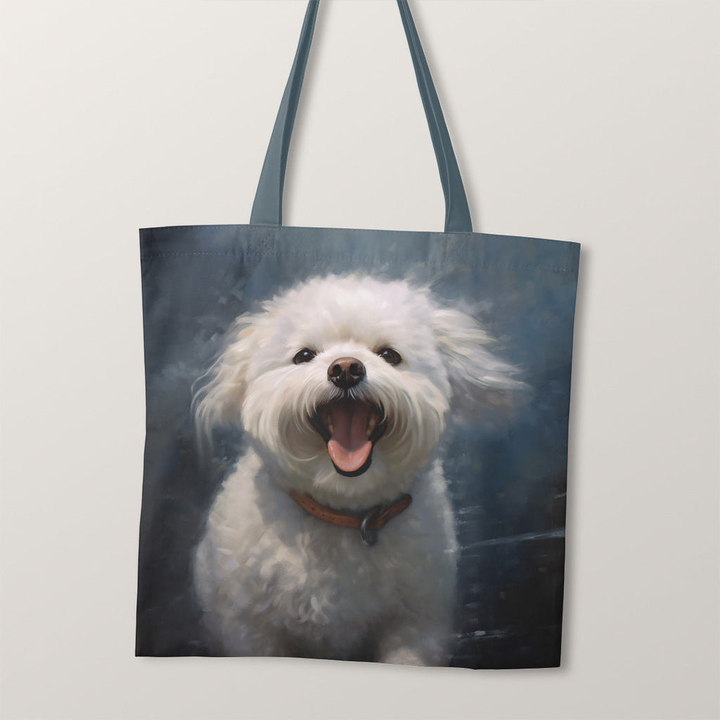 TOTE Bichon Frise Dog Fabric Bag Panel