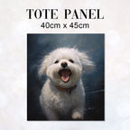 TOTE Bichon Frise Dog Fabric Bag Panel