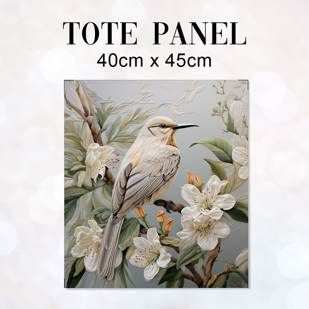 TOTE Bird and Lillies Fabric Bag Panel TP-328