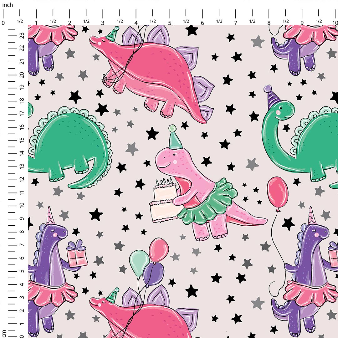 Birthday Dinos Fabric