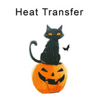 Black Cat Pumpkin Iron on Fabric Heat Transfer DTF-237