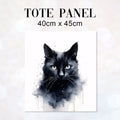 TOTE Black Cat Watercolour 2 Fabric Bag Panel