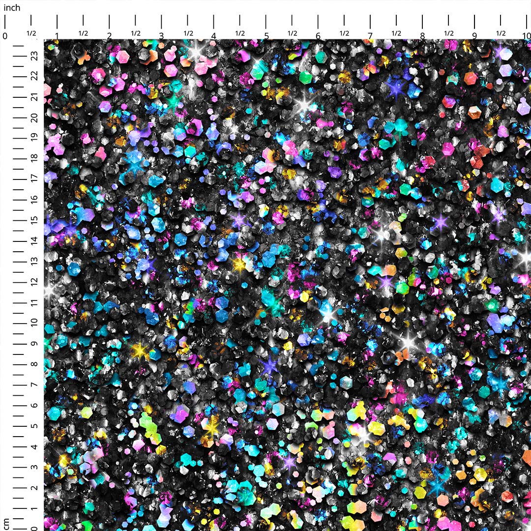 Black Chunky Glitter Fabric