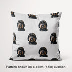 Black Poodle on Grey Fabric