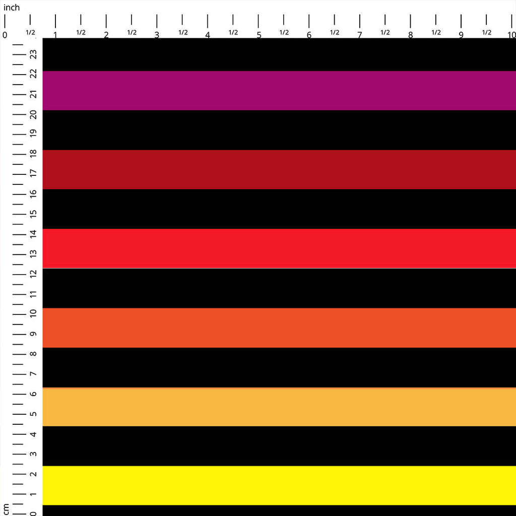 Black Rainbow Stripes Fabric