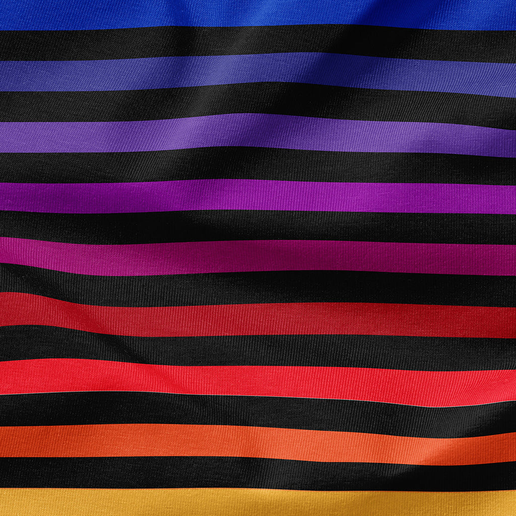 Black Rainbow Stripes Fabric