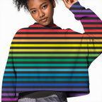 Black Rainbow Stripes Fabric