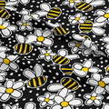 Daisy Bumble Bees Fabric
