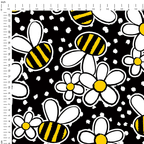 Daisy Bumble Bees Fabric