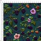 Blackberry Vine Green Fabric