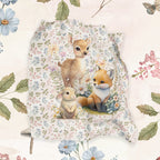 Woodland Animals White Fabric Blanket Panel BP-4