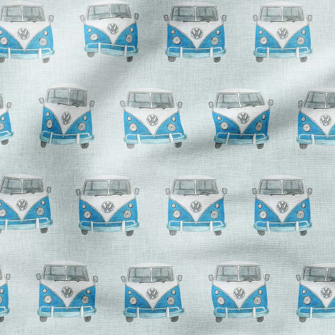 Blue Campervans Fabric
