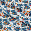 Blue Circle Ikat Fabric