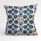 Blue Circle Ikat Fabric