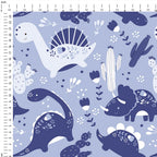 Blue Dinos Fabric