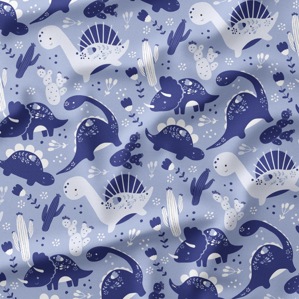 Blue Dinos Fabric