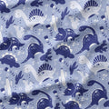 Blue Dinos Fabric