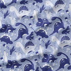 Blue Dinos Fabric