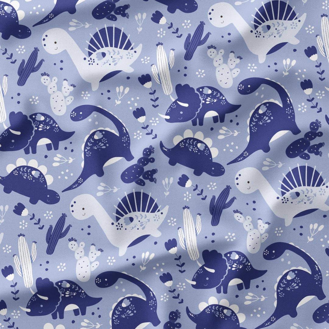 Blue Dinos Fabric
