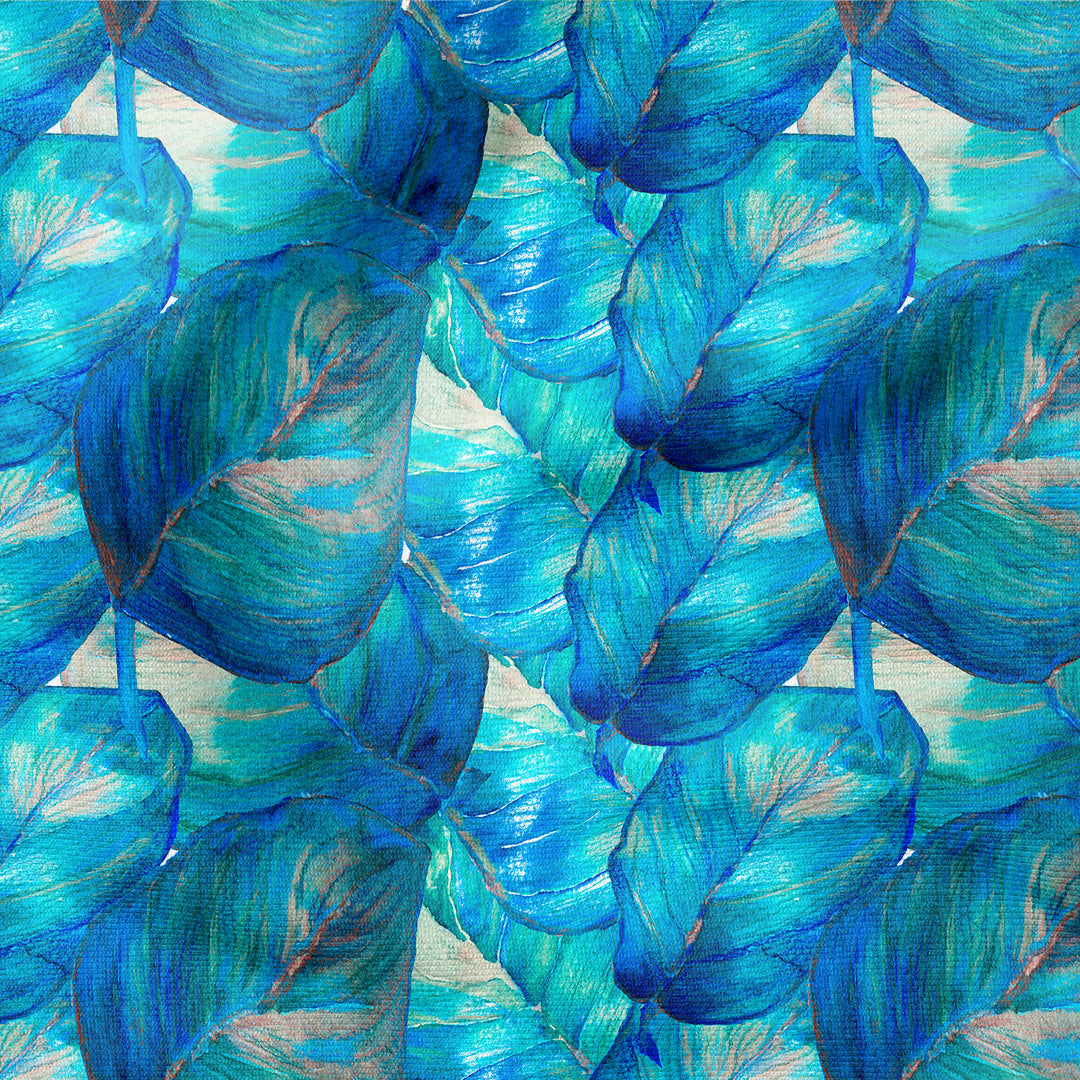 Blue Leaves Fabric