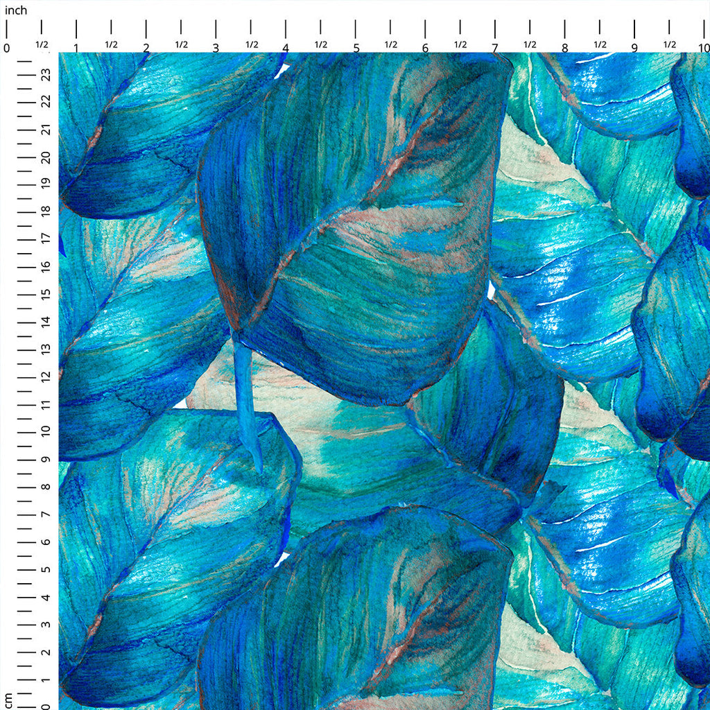 Blue Leaves Fabric