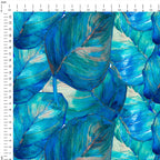 Blue Leaves Fabric