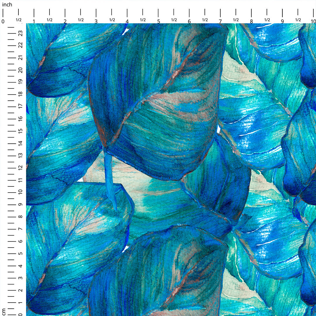 Blue Leaves Fabric