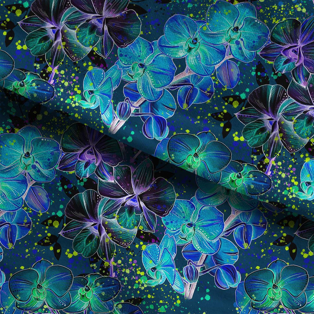 Blue Orchids Fabric