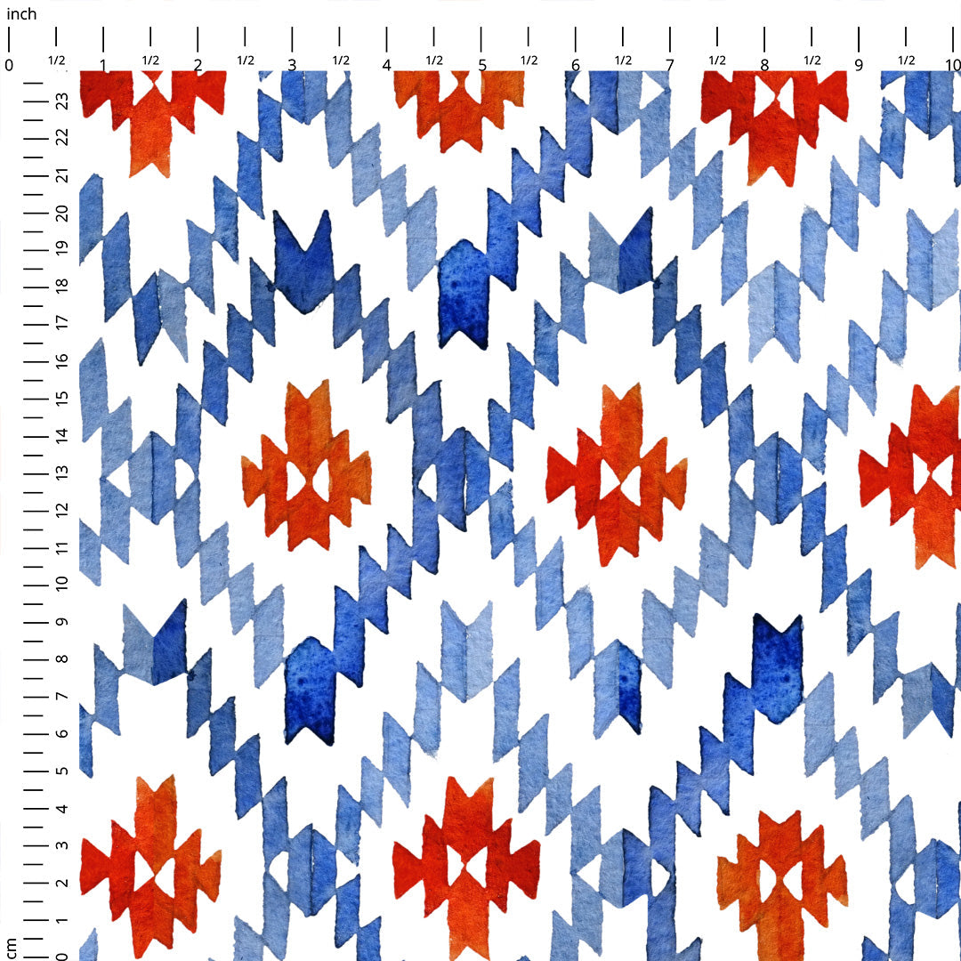 Blue Rhombus Fabric