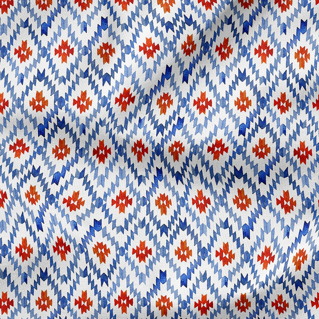 Blue Rhombus Fabric