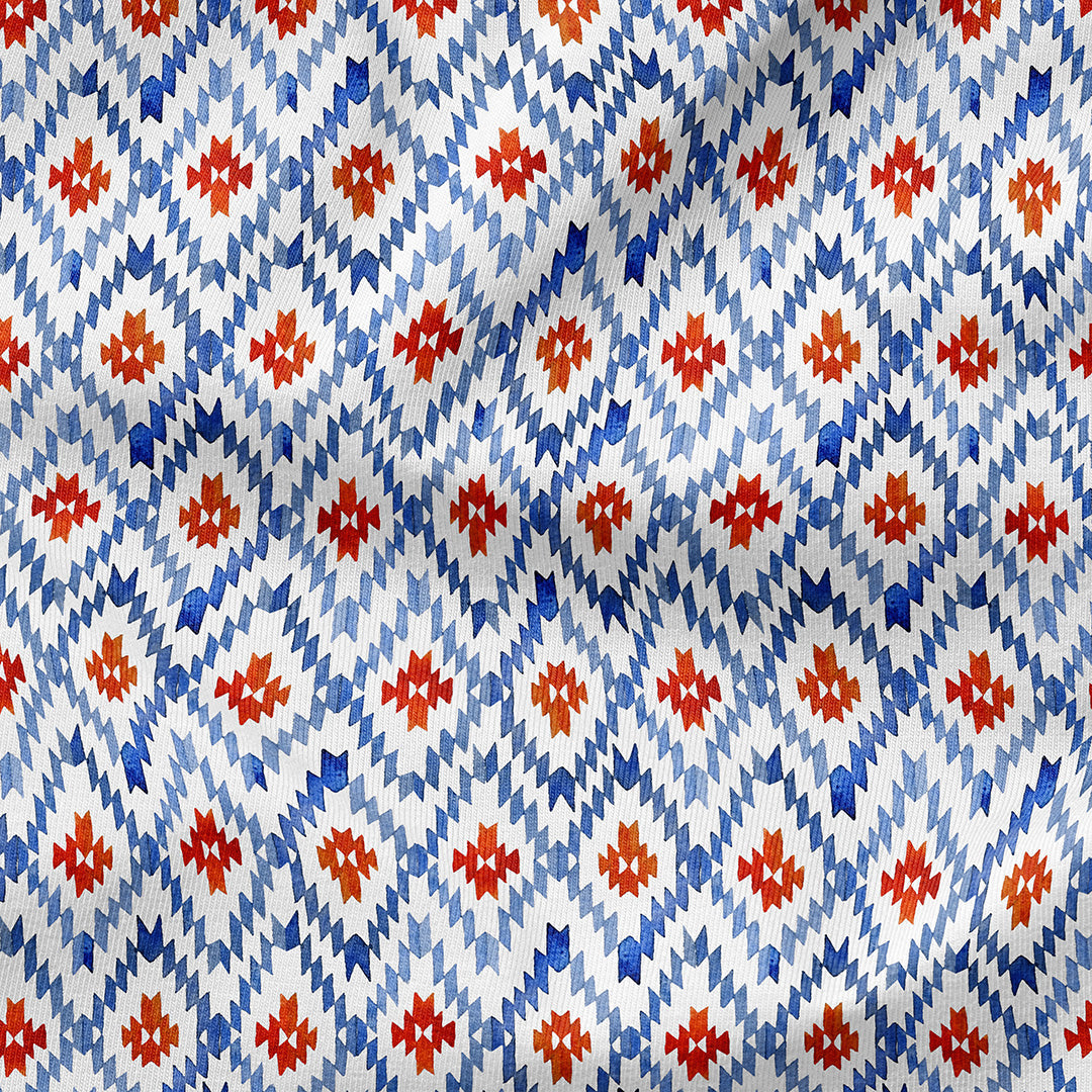 Blue Rhombus Fabric