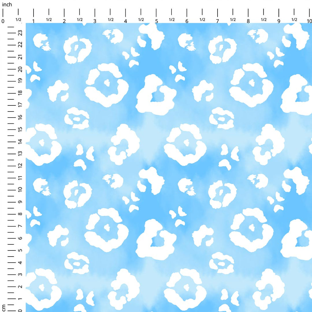 Blue Sky Leopard Fabric