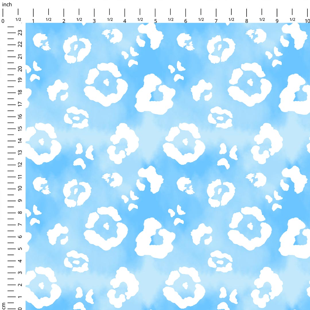 Blue Sky Leopard Fabric