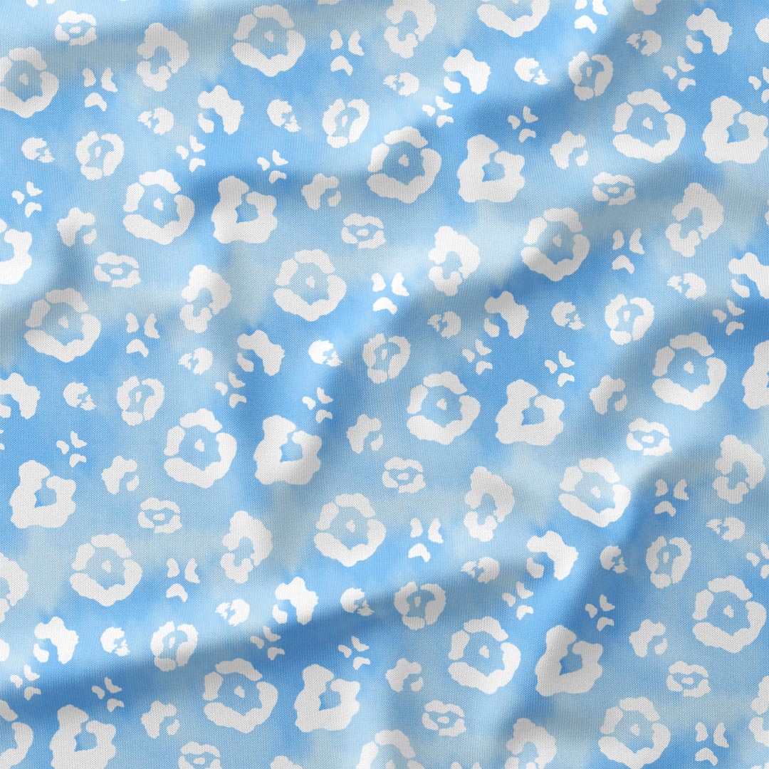 Blue Sky Leopard Fabric