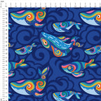 Blue Whales Fabric