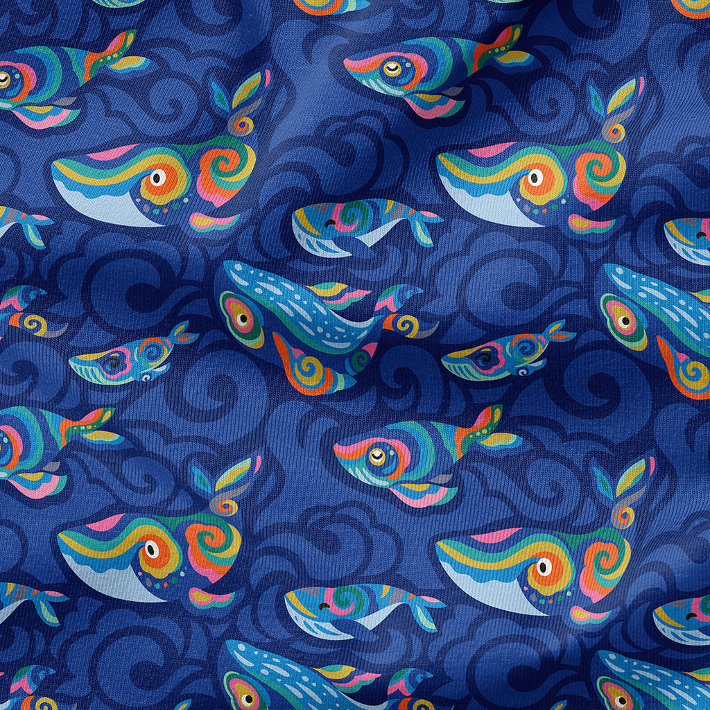 Blue Whales Fabric