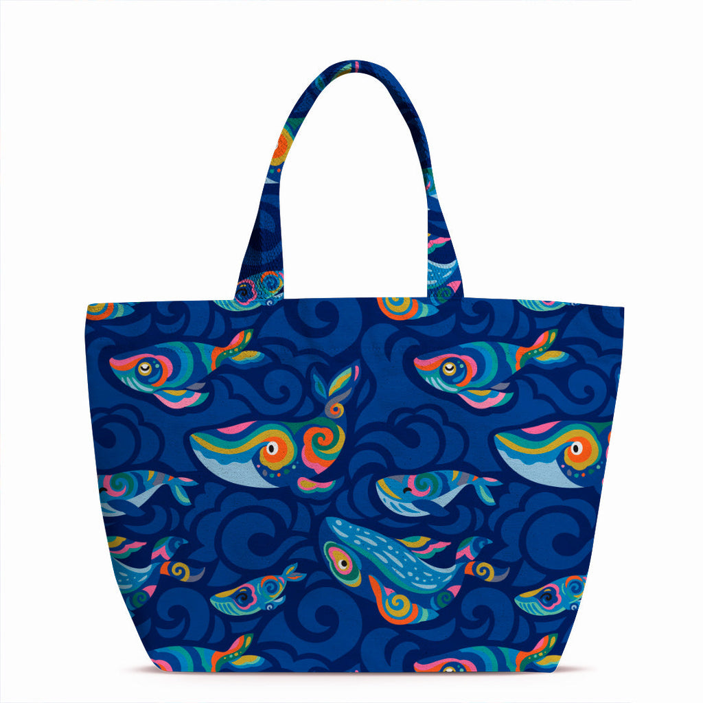 Blue Whales Fabric