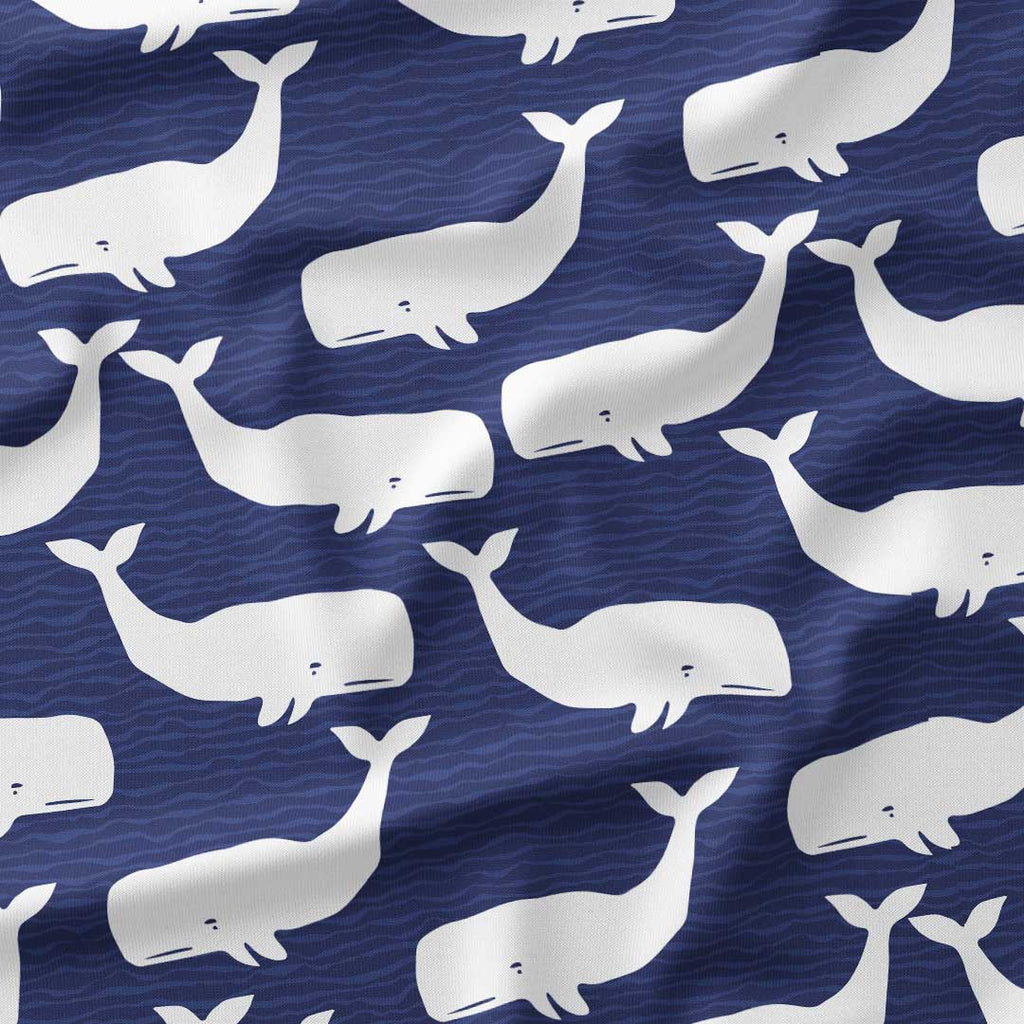 Blue Whales Fabric