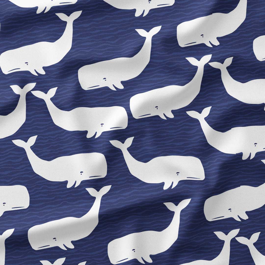 Blue Whales Fabric