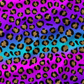 Blue and Pink Ombre Leopard Fabric
