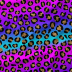 Blue and Pink Ombre Leopard Fabric